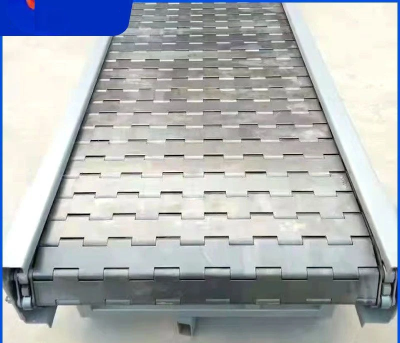 Stainless Steel Scrapping Belt Conveyor Assembly Line High Temperature Resistant Thickened Punching Chain Plate