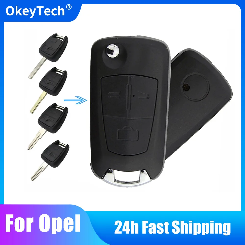 

OkeyTech Replacement 3 Button Flip Folding Modified Key Shell HU43 Right Blade for Vauxhall Opel Astra Vectra Zafira