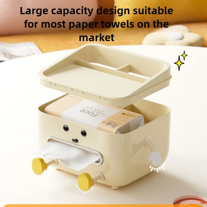 

Tissue Box Household Living Room Light Luxury Desktop Bedside Multi-functional Coffee Table Storage Paper Box Ornament