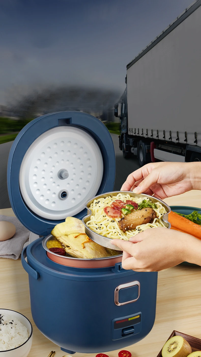 Mini Rice Cooker 2L 24V 220V Truck Home Dual Use  Electric Home Appliance for Camping and Household