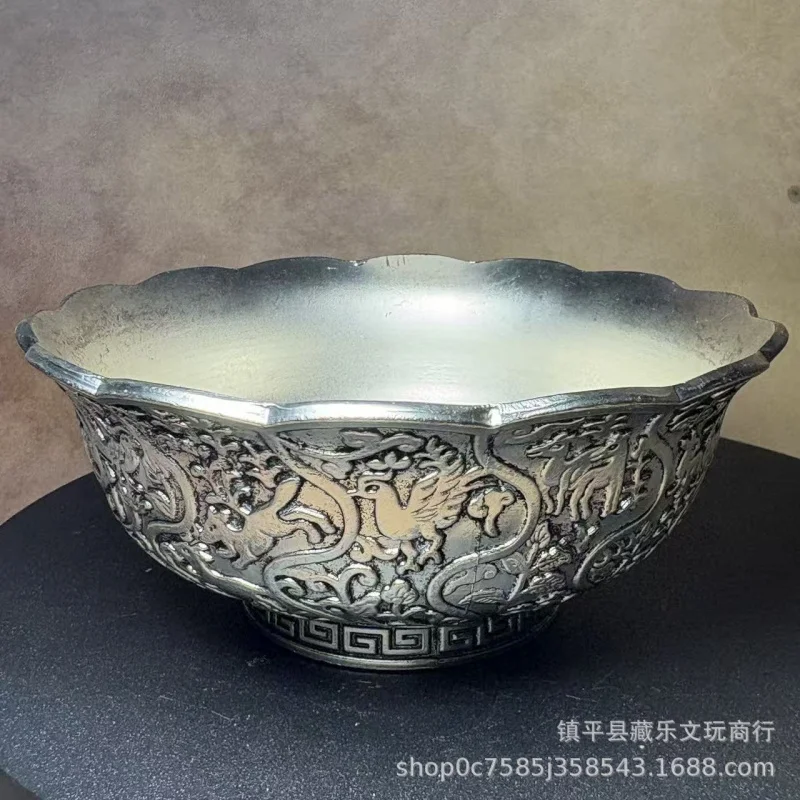 Antique water bowl, seven- and eight-piece offering bowls, Buddhist worship supplies, utensils for Guanyin Bodhisattva,