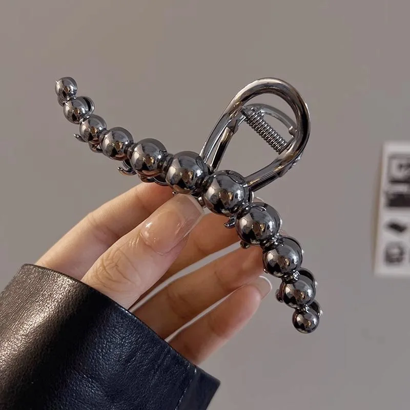 Mode Exquisite Stahl Ball Design Metall Haar Krallen Frauen Pferdeschwanz Klaue Clip Haar Clips Haarnadeln Mädchen Haar Zubehör Geschenke – Detail 7