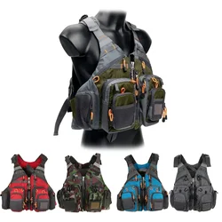 Adjustable Fishing Vest Breathable Multiple Pockets Life Jacket Outdoor Swimming Fishing Multifunction Safety Sport Vest