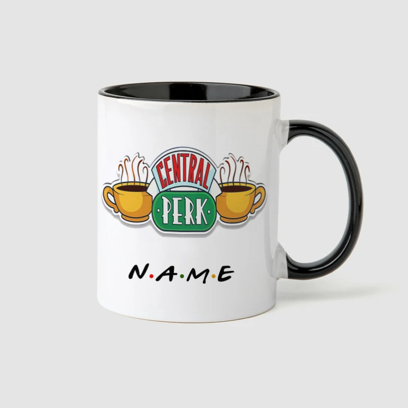 Personalised Name Friends Tv Show Central Perk Mug 11oz Ceramic Wholesale Coffee Mugs Tea Cup Surprised Gift For Friend