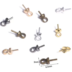 100pcs/lot Metal Charms Screw Eye Bails Beads End Caps Clasps Pins Connectors 3x6.5mm For DIY Pendant Jewelry Making Accessories
