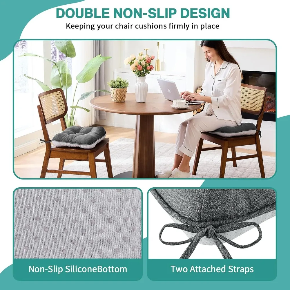 Set of 4 Dining Chair Cushions, 3.5