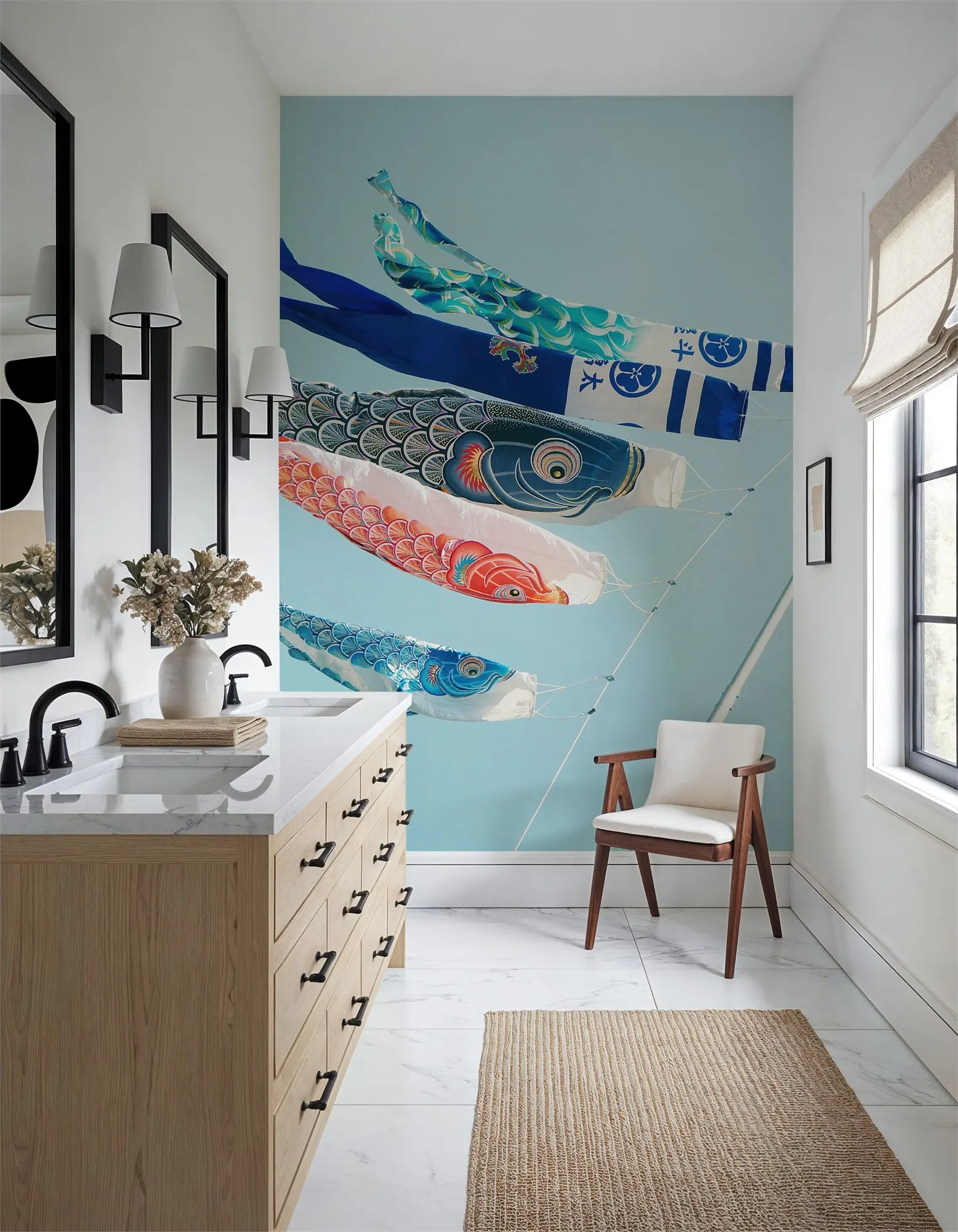 Custom Koinobori Japanese Kites Wallpaper for Walls Made to Measure Large Wall Mural
