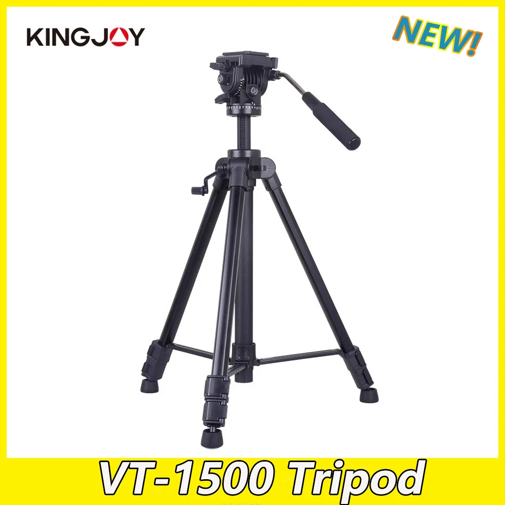 

KINGJOY VT-1500 Tripod For Video Camera Stand Profesional For All Models Digital SLR DSLR Holder Stativ Mobile Flexible