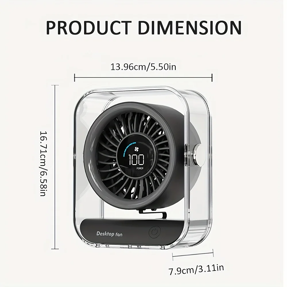 مروحة سطح مكتب جديدة تعمل بمنفذ USB في شاشة LED رقمية يمكن أن تدور لأعلى ولأسفل بمقدار 30 عامًا ° للاستخدام في المكتب وغرفة النوم المكتبية #2