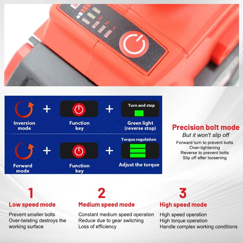 Milwaukee 18V akumulátorový kompatibilní 1300NM bezdrátový bezkartáčový elektrický rázový utahovák s vysokým točivým momentem pro automobilové opravy nákladních vozidel - náhled 5
