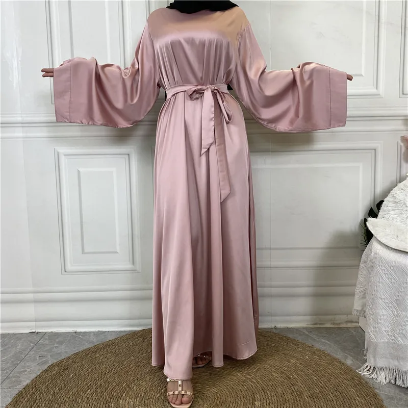 

Ramadan Muslim Fashion Hijab Dress Satin Abaya Dubai Turkey Islam Clothing Closed Abayas for Women African Dresses Kaftan Robe