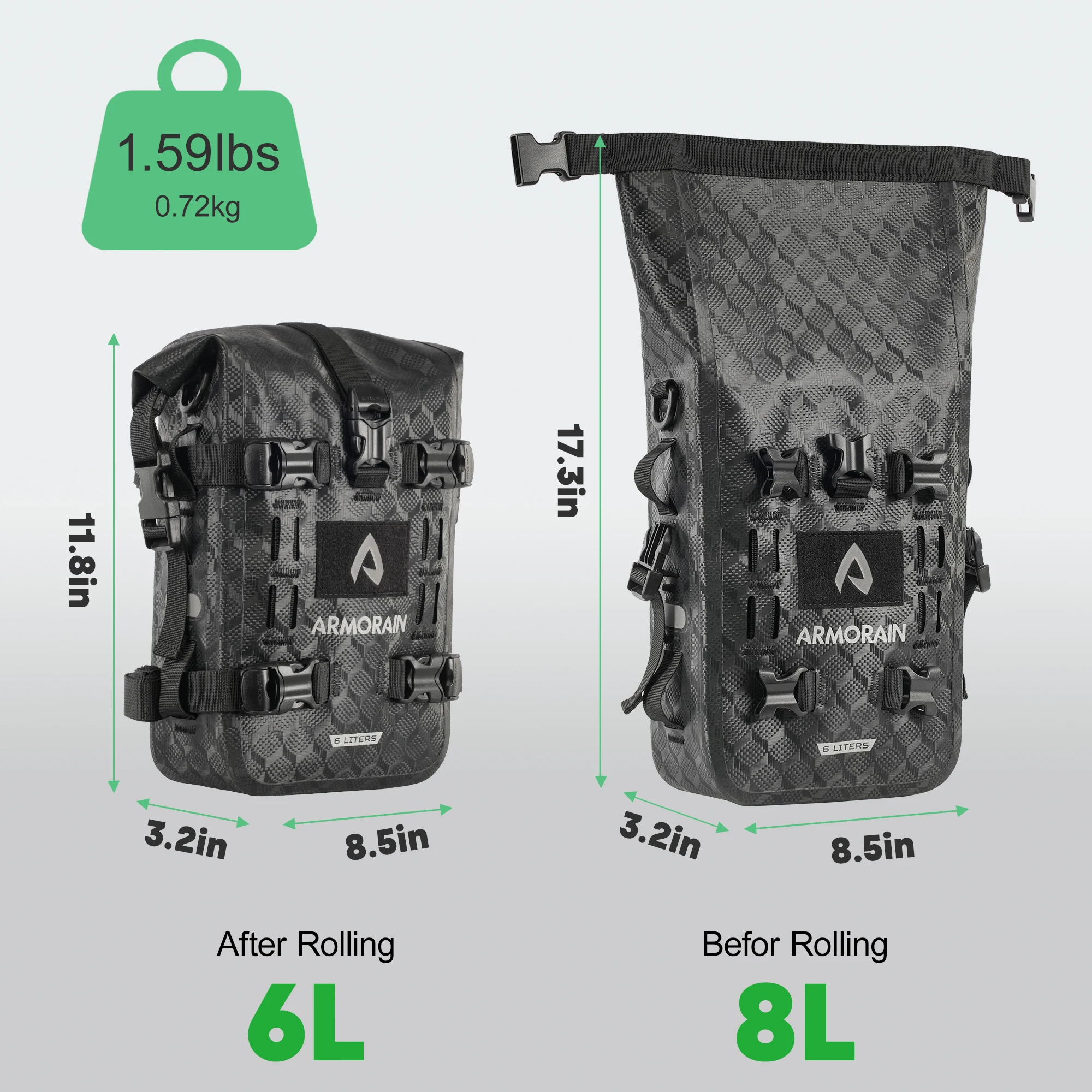 Waterproof Motorcycle Crash Bar Bag 6L/8L Tool Storage Bag Side Bag Tail Bag Motorbike Touring Accessories