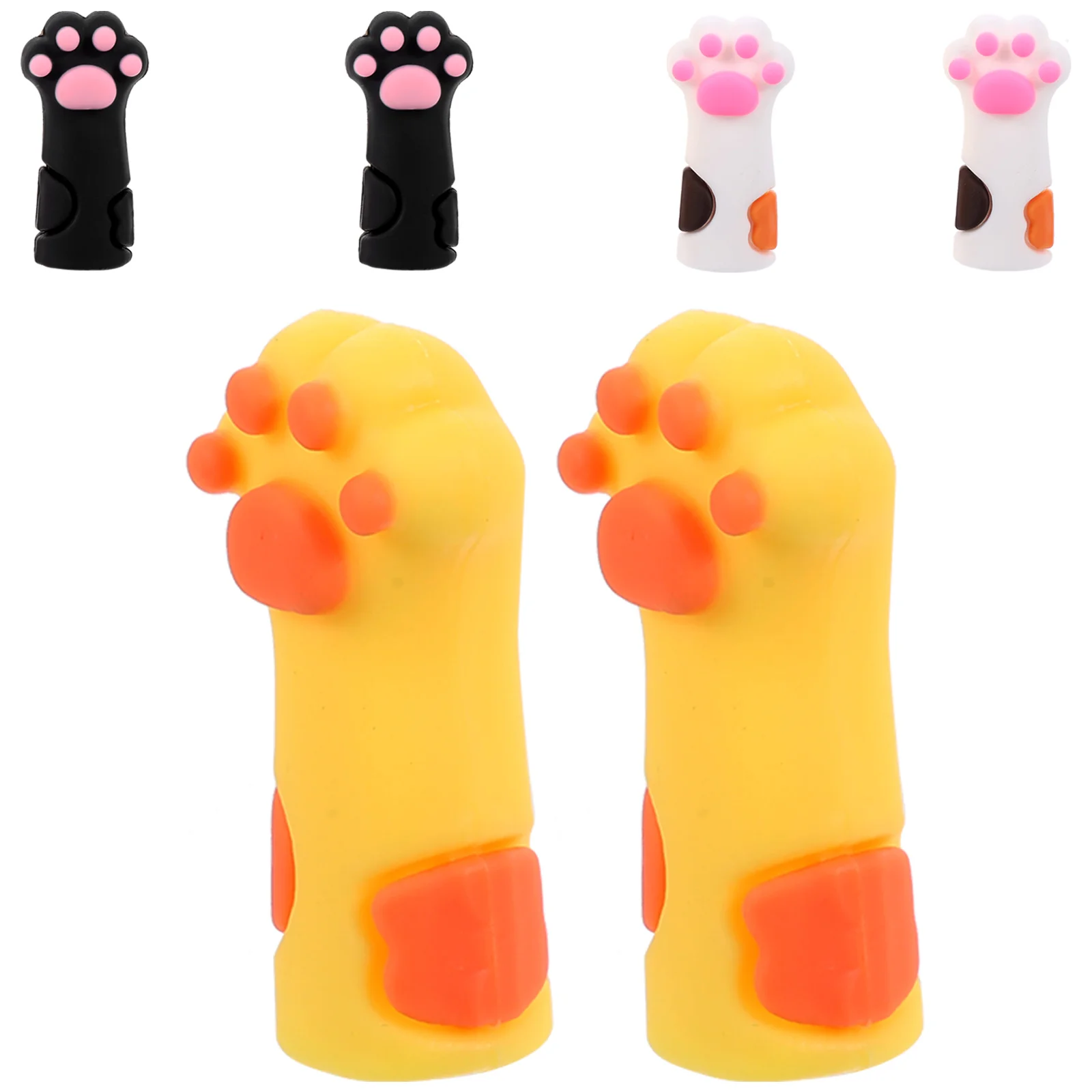 6 Pcs Pen Case Cat Claw Pencil Caps Adorable Protectors Extenders Pencils for Kids Silica Gel Student