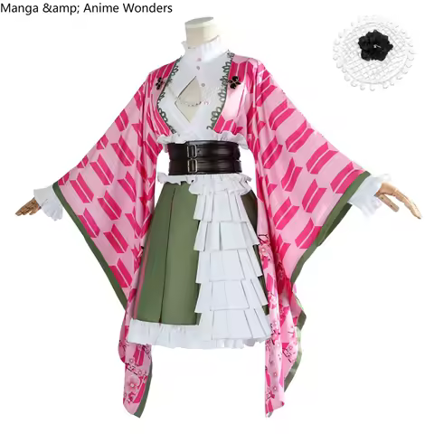 Demon Slayer: Kimetsu no Yaiba Kanroji Mitsuri Cosplay Costume Uniform Clothe Women Man Halloween Costumes Party Full Set Gift