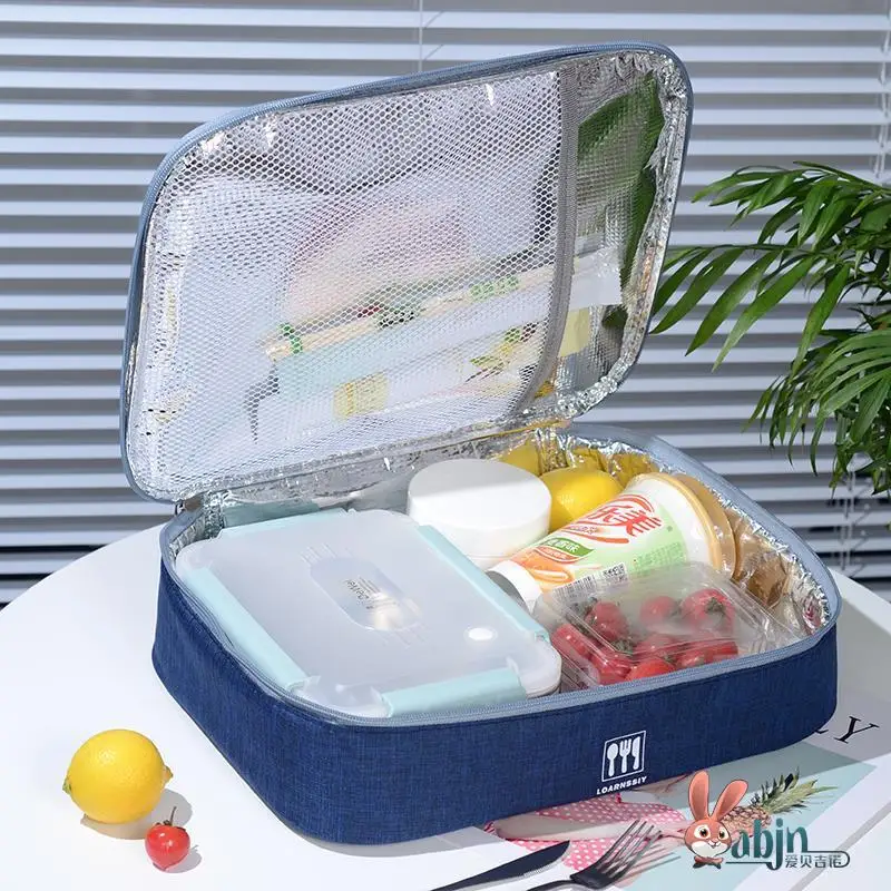

Thiened Aluminum Foil Food Box Bag Portable Lunch Bag Divided pe Handheld Large Flat Bento Bag for Students And Ceterias