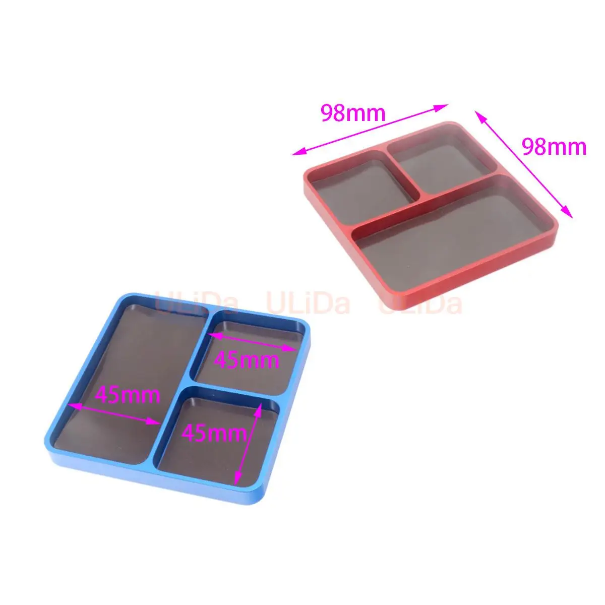 Vassoio per viti magnetico Piatto in alluminio Ciotola Bullone Dado Organizzatore Bit Storage Mini Piastra Parte Scatola RC RC Auto Barca Modello Riparazione del telefono