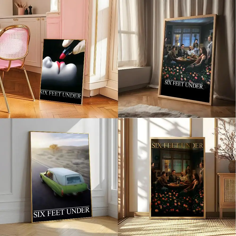 Six F-feet Under Drama Film Poster Posters Sticky Vintage Room Home Bar Cafe Decor Kawaii Room Decor