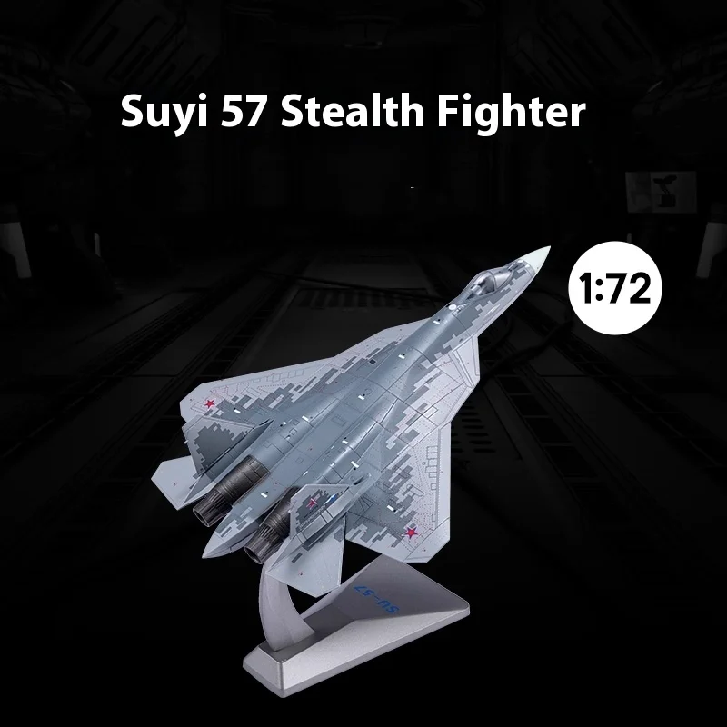 

1: 72 Su 57 Aircraft Model Foam Model Simulation Bomber Alloy Fighter Transport Model Toy Military Aviation Souvenir Gift