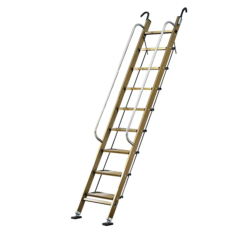 

Household lift attic ladder aluminum-magnesium alloy thickened folding ninety-step mobile staircase outdoor telescopic attic