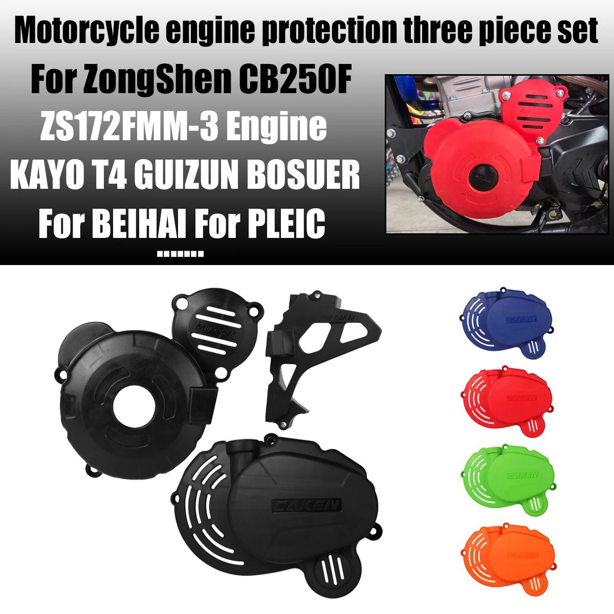 

Motorcycle Clutch Guard Water Pump Cover Engine Ignition Protector For ZongShen CB250F ZS172FMM-3 Engine KAYO T4 GUIZUN BOSUER