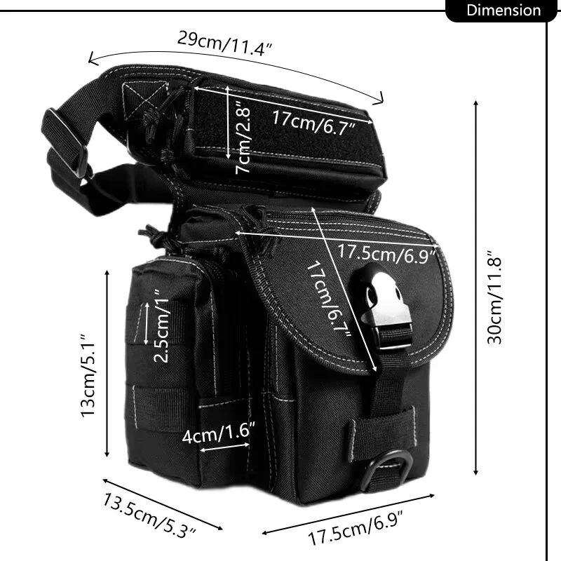 Outdoor Tactical Leg Bag Waist Belt with Molle System High Strength Durable Nylon for Sports And Fitness Portable Pack
