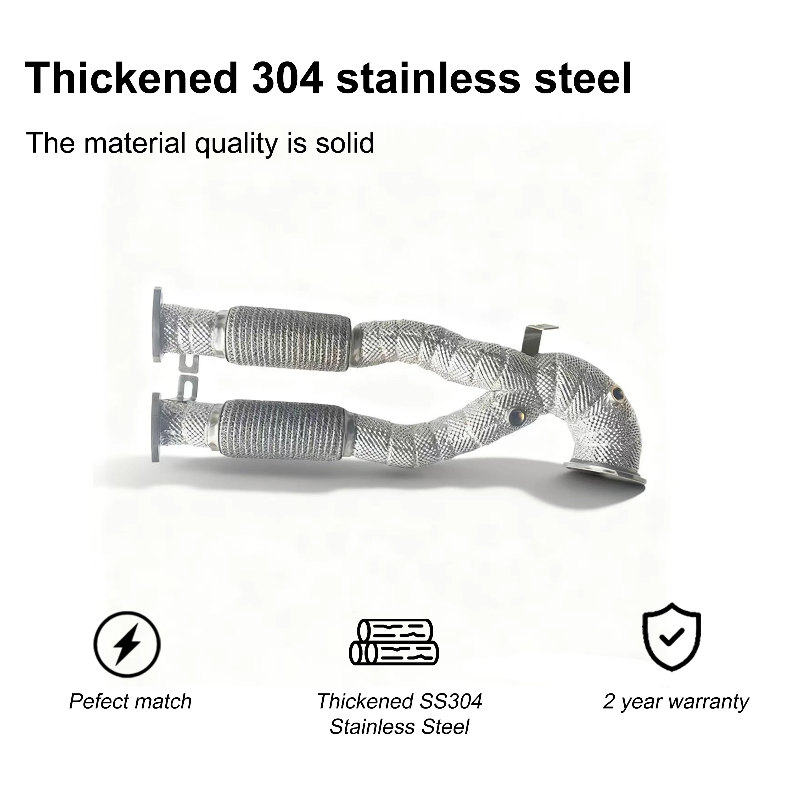 أنبوب عادم عالي التدفق RS3 النازل ACE لسيارة أودي TTRS RS3 2.5T أنبوب سفلي عالي الجودة بدون قطط/مقطط مع درع حراري #2