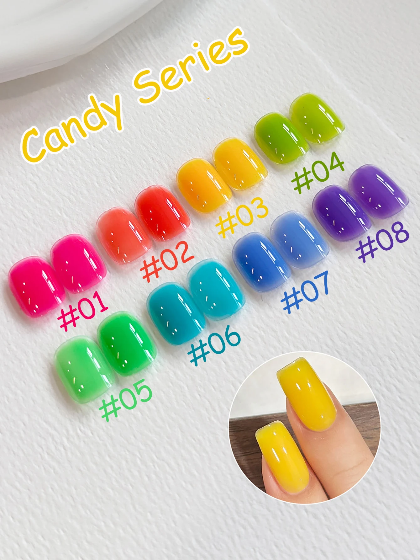 1 pçs psk colorido vidro doce série de papel gel unha polonês 2025 nova rosa dopamina verde azul roxo arte do prego suprimentos