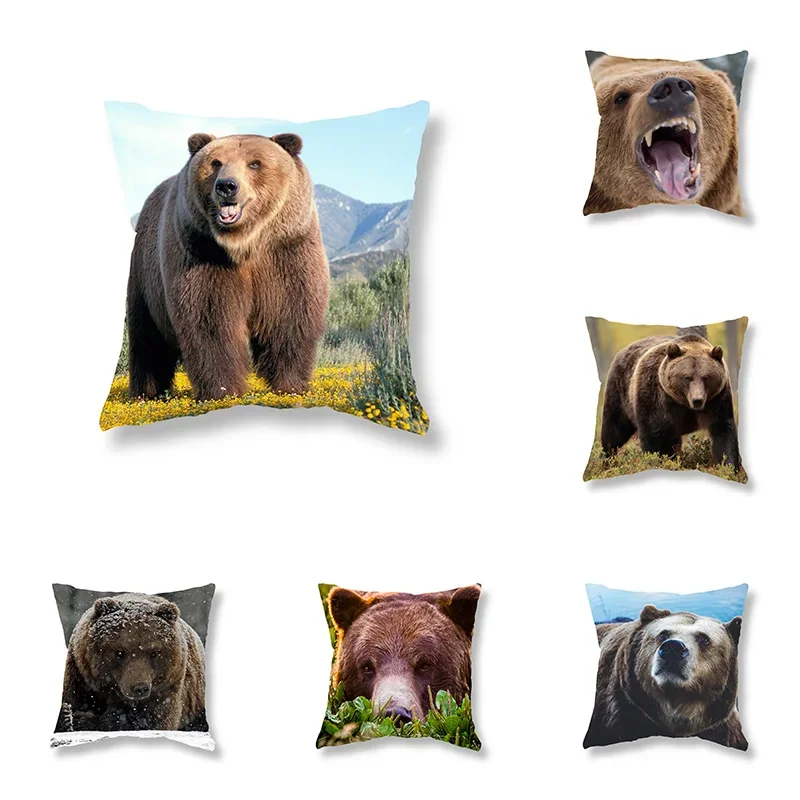 

Cute Big Bear Pillowcase Animal Sofa Decoration Office Game Chair Cushion Cover Room Bedside Home