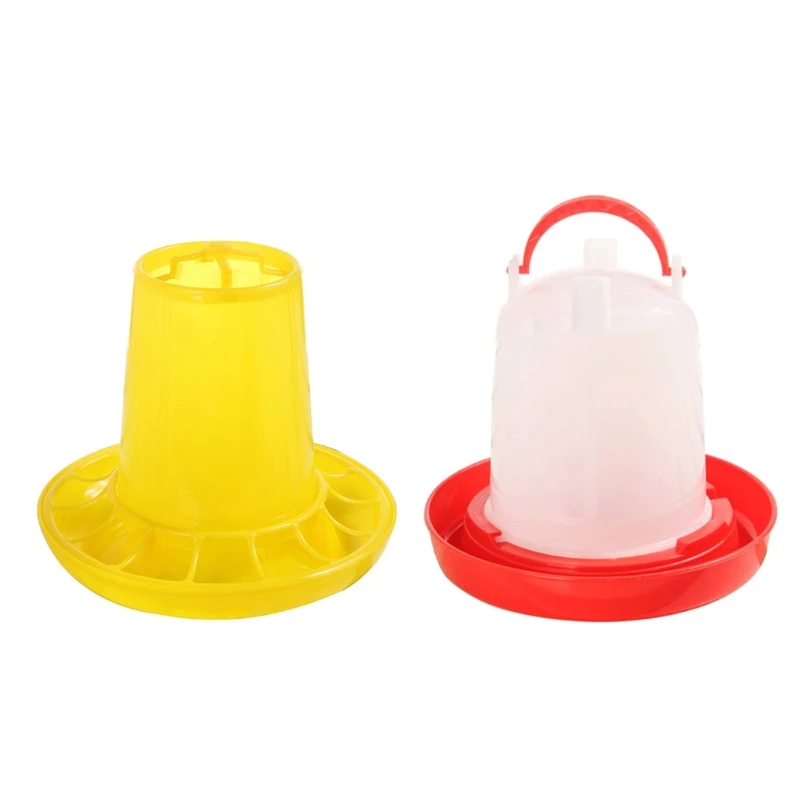 Y1UB Chick Feeder and Waterer Durable Plastic Bucket Fed Water Container Can Dispenser for Duck Poultry