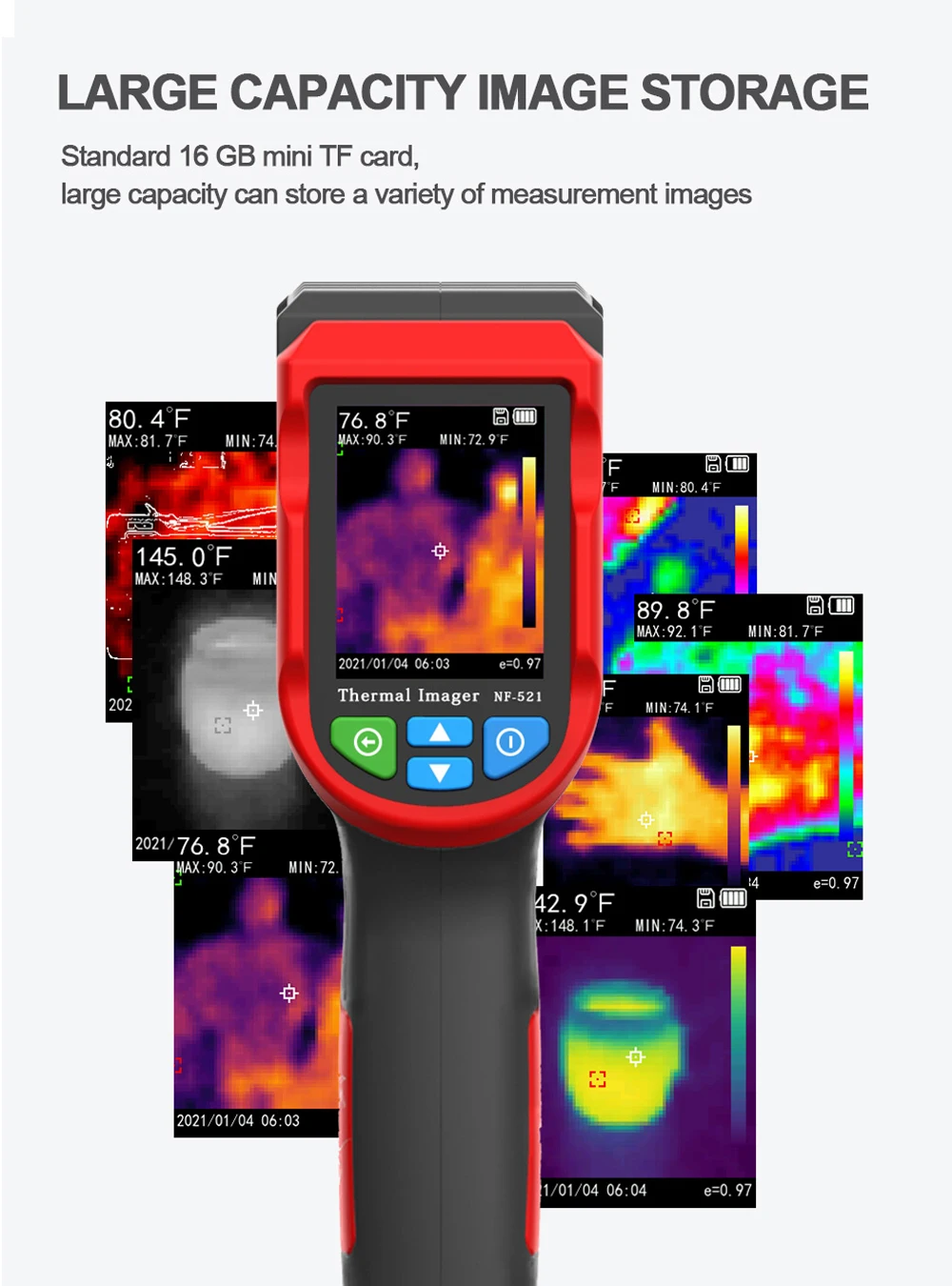 NOYAFA NF-521 Professionelle Wärmebildkamera -20~400 ° C Wärmebildkamera, tragbare Wärmebildkamera für die Heiminspektion – Detail 6