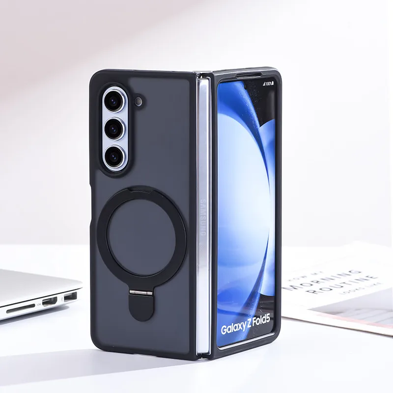 Caixa de telefone com suporte invisível para Samsung Galaxy Z, Shell, tampa traseira, Magsafe, PC rígido, Fold 4, Z Fold 5