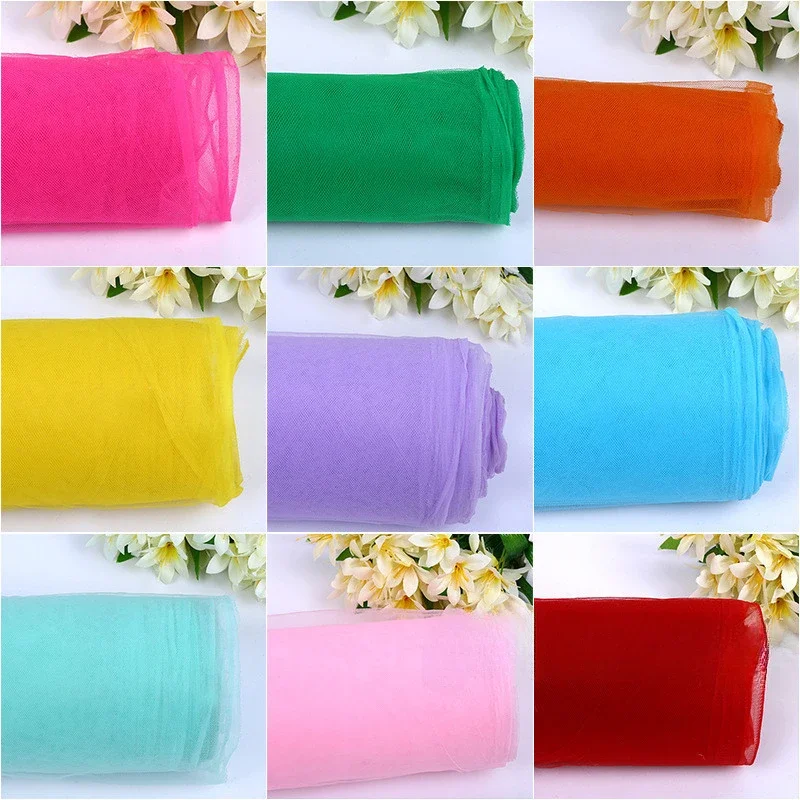 

Single Line American Mesh Fabric Yiwu Manufacturer Dress Fluffy Skirt Party Decoration Mesh Handmade DIY Wholesale Fabric