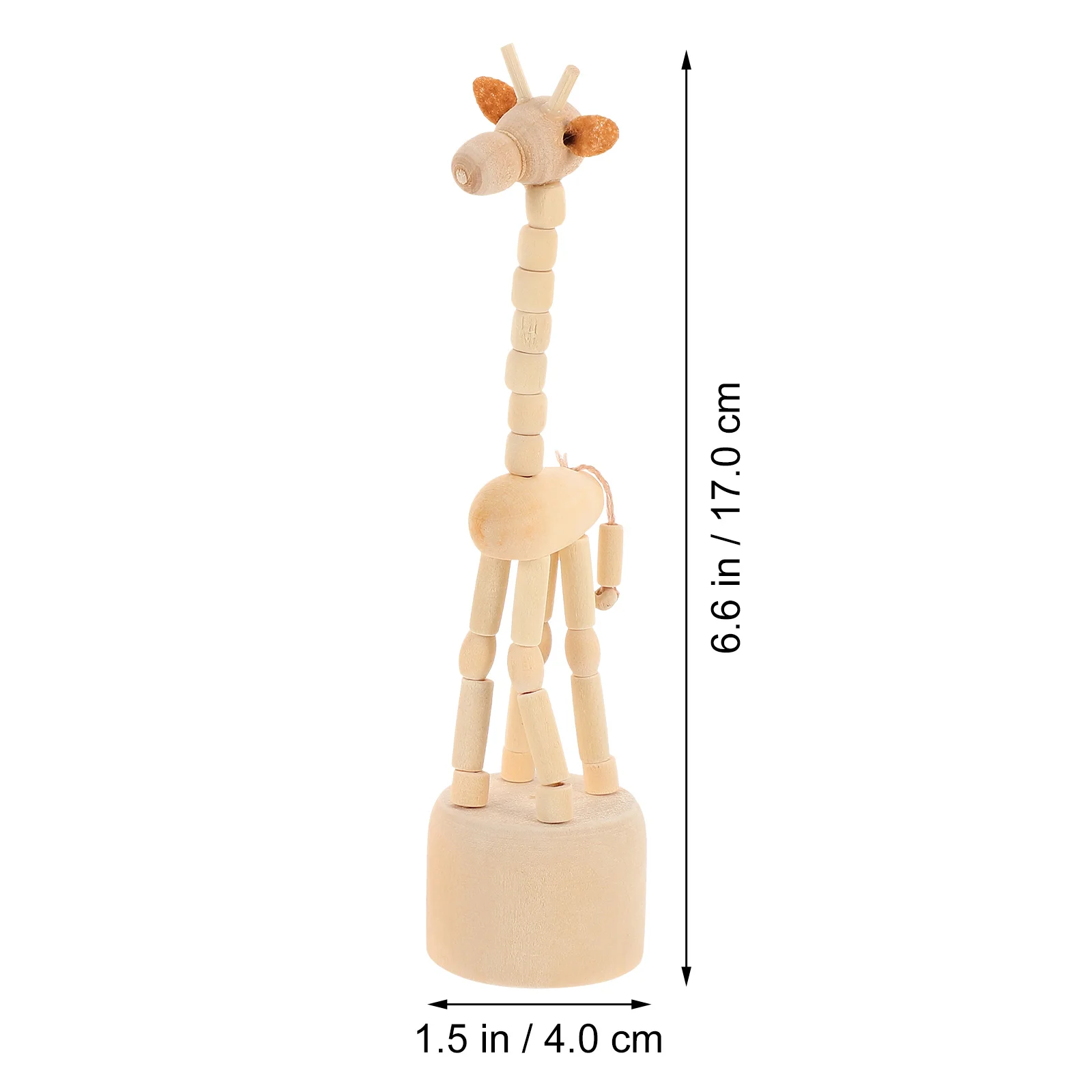 2 Pcs Giraffe Puppet Decorative Animals Figurine Standing Toys The Wiggles Wood Adornments Kids Child