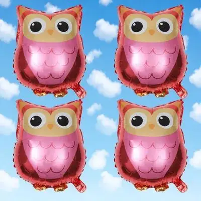 

4Pcs Cartoon Owl Balloons No Odor Safe Use Perfect Birthday Party Favors Wall Door Window Decor Animal Balloons