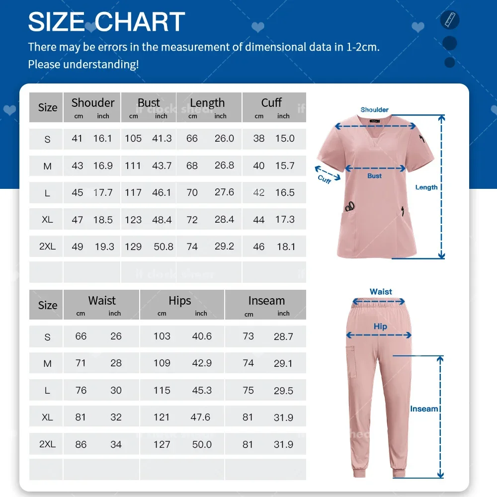 Surgical Uniforms Women Scrub Set Medical Nurse Uniforms Beauty Salon Spa Workwear Scrubs Top Pants Doctor Nursing Clinical Suit