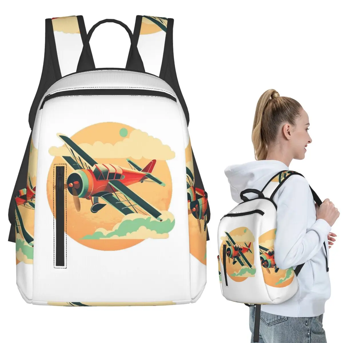 

Airplanes004 Backpack Student BookBag Children School Bag Laptop Shoulder Bags Boys Girls
