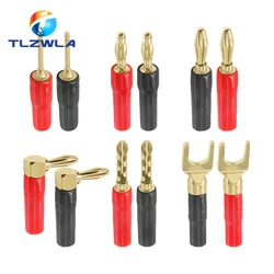 Musical Sound Banana Plugs Speaker Wire Connector Dual Screw Lock 24K Gold Plated Banana Connectors Jack for Speaker Wire
