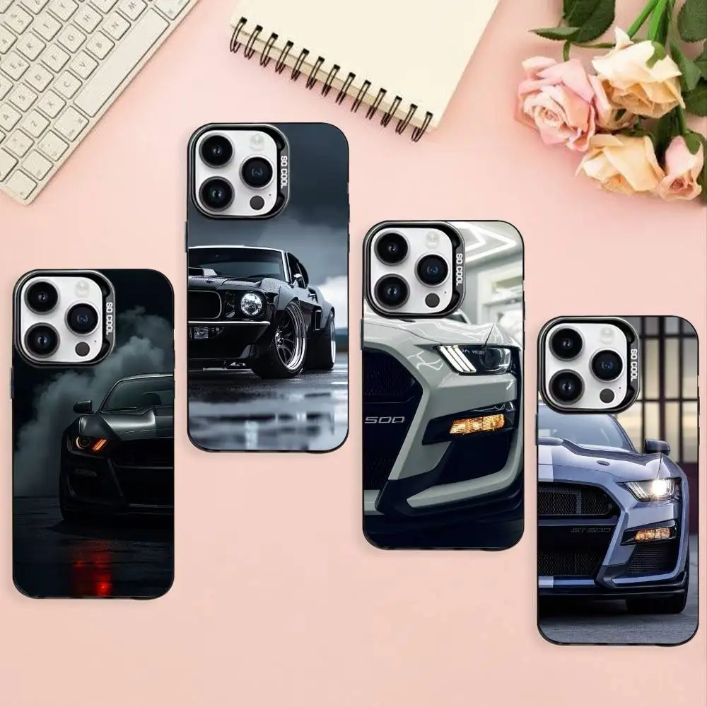 

Speed car G-GT500 Phone Case For iPhone17,16,15,14,13,12,11 Plus,Pro Max Black Border Silver Plated Cover
