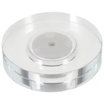 Kristal Top teşhir tabanı LED Işık Dönen Stand Küre Taş Desteği Heykelcik Tutucu USB Şarj Edilebilir Ev Dekorasyon