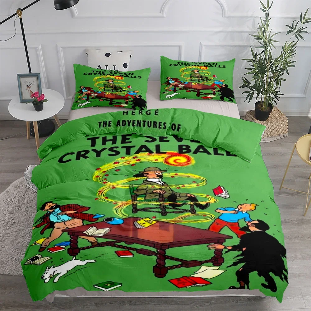 Tintin Adventure Tales Children Duvet Cover Set King Queen Double Twin Single Bed Linen Set win Size for Boys Teens Adult Tennis view 2
