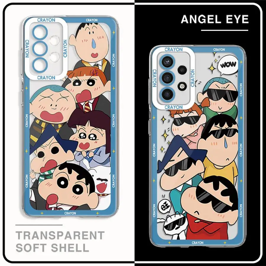 Cute S-ShinChan C-Crayon Phone Case for Samsung Galaxy A35 A55A53 A54 A73 A34 A33 A25 A24 A13 A14 A15 5G Clear Soft Shell