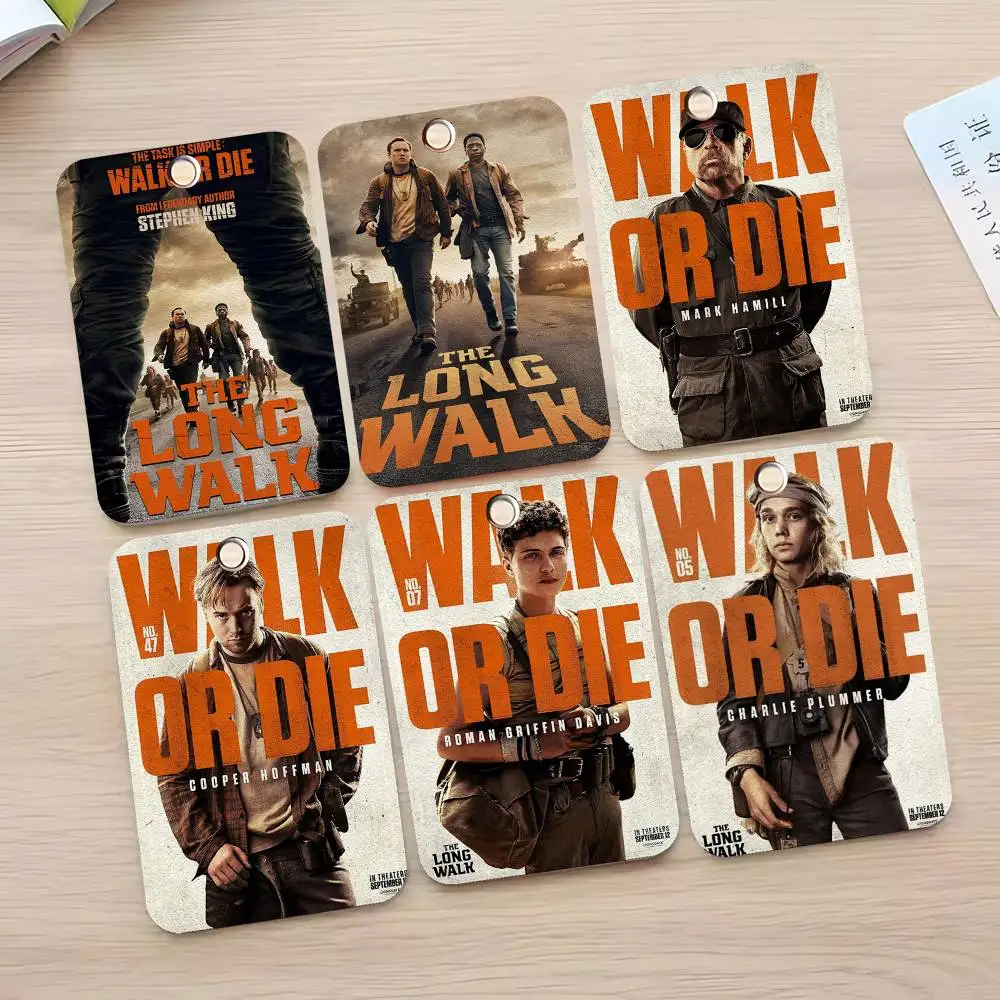 

1pc Dystopian Movies T-The Long Walk-MT Card Case Keychain Access Card Bag Key Tag Ring Leather Card Holder Key Ring Access