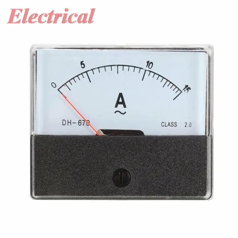 1PC Analog Panel Ammeter Gauge Ampere Current Meter 3A 5A 10A 15A 20A 30A 50A DH-670 Class 2.0 70 x 45 x 60mm