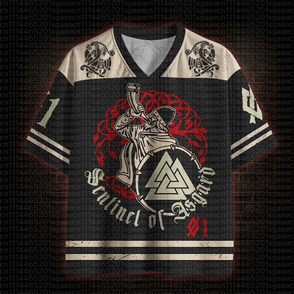2026 New Nordic Mythical Theme Sports Fashion Short Sleeve V-neck Street View Clothing Mythical Fan Gifts