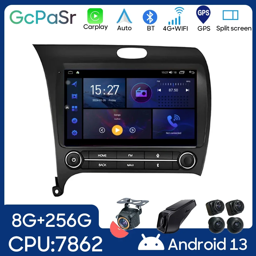 

Android13 For Kia Cerato 3 K3 Forte 2013 - 2018 RHD Android Car Radio Video Player Multimedia Navigation GPS 5G Wifi No 2Din DVD