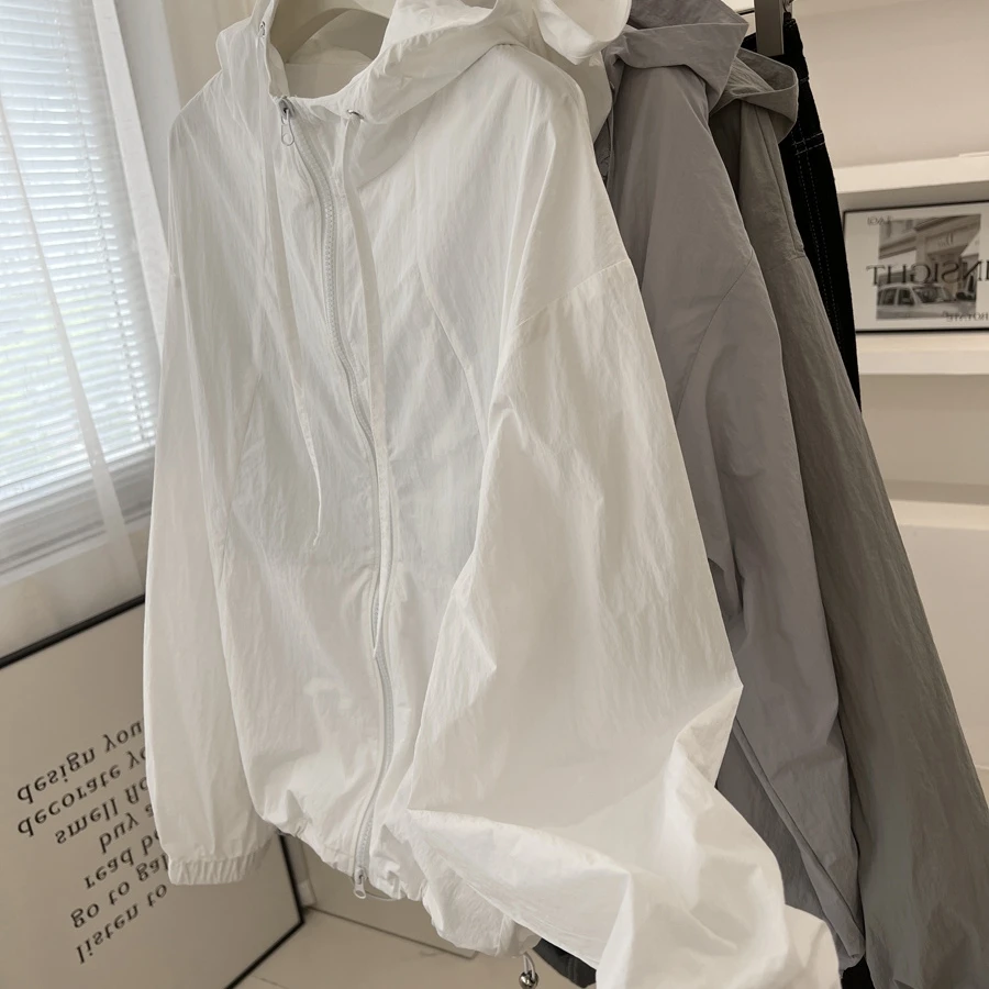 plus Size Women's ort Cardigan Jaet Summer New Sle Casual Loose Windbreaker Sun Protection 300 Pou Hooded Outerwear