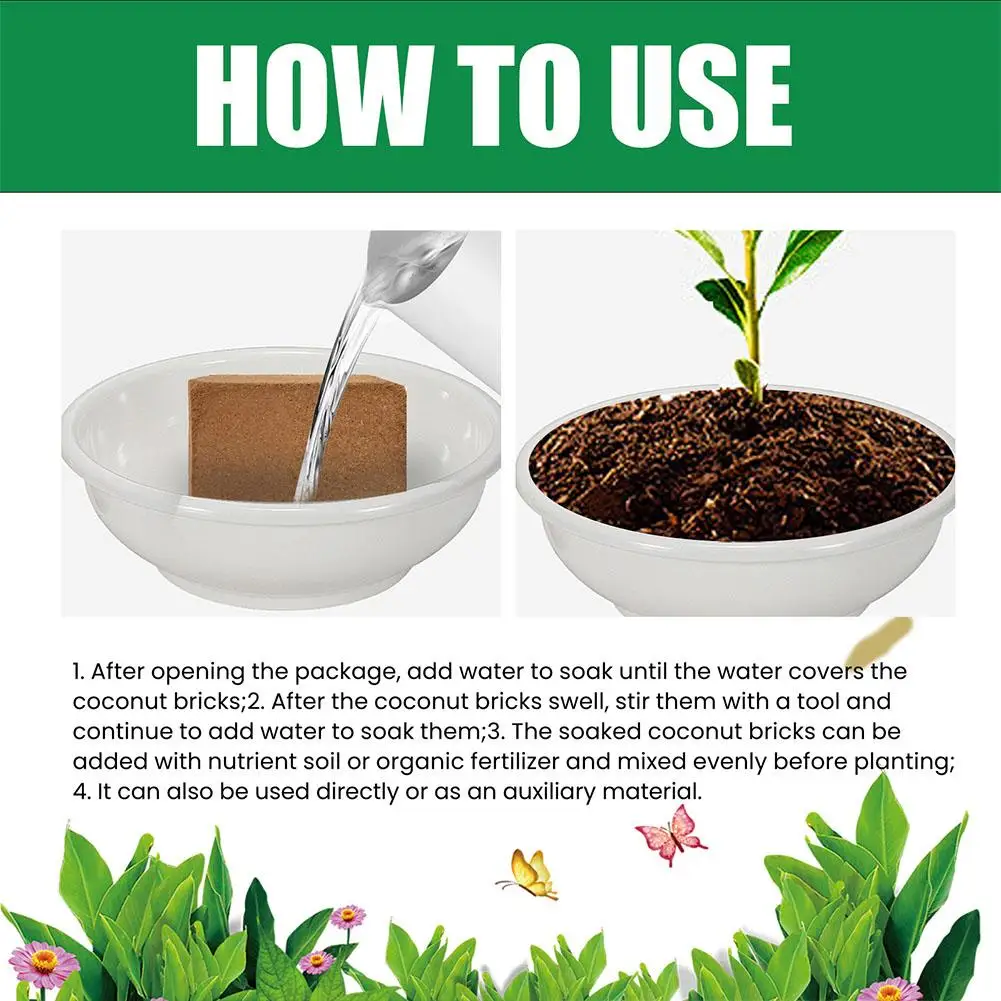 HOT SALE 100% Organic 650g Compressed Coconut Fiber COIR PEAT BRICK Soil For Plants Best Harvesting