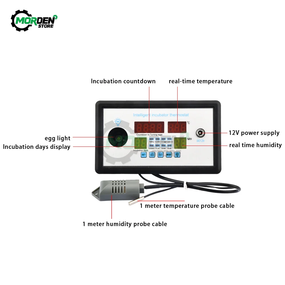 W9005 Temperature Controller Multi-Function Incubator Egg Turning Intelligent Incubation Thermostat Water Bed Incubation