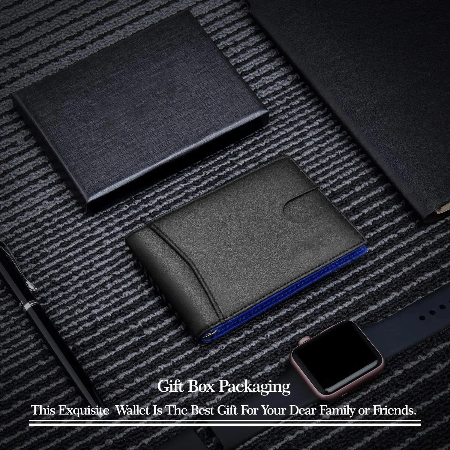 Minimalistische RFID-blockierende Geldbörse für Herren, 12-Karten-Fach, ultradünnes Design, einfarbig, tragbar, für die Vordertasche, multifunktionaler Kartenhalter. – Detail 8