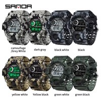 SANDA 2183 Men's Electronic Watch Fashion Camouflage Waterproof Outdoor Sports Digital Display Leisure Daily Student Men's Clock